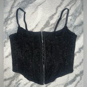 Garage corset top with lace and straps